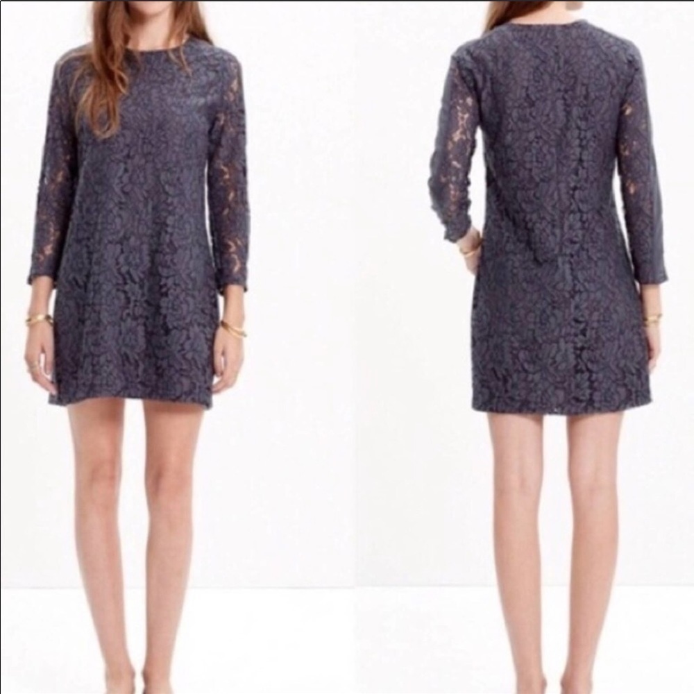 Madewell gray lace dress size 8